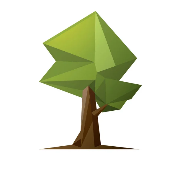 Strom Zelenými Listy Izolované Bílém Pozadí — Stockový vektor