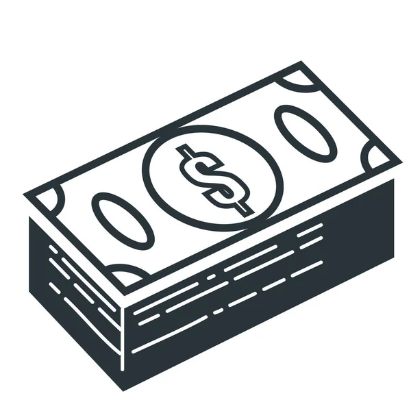 Dollar Bills Flat Icon Vector Illustration — Stock Vector