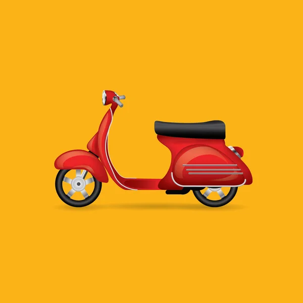 Scooter Sobre Fondo Rojo — Archivo Imágenes Vectoriales