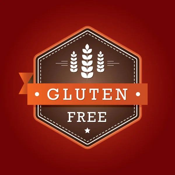 Badge Sans Gluten Icône Plate Illustration Vectorielle — Image vectorielle