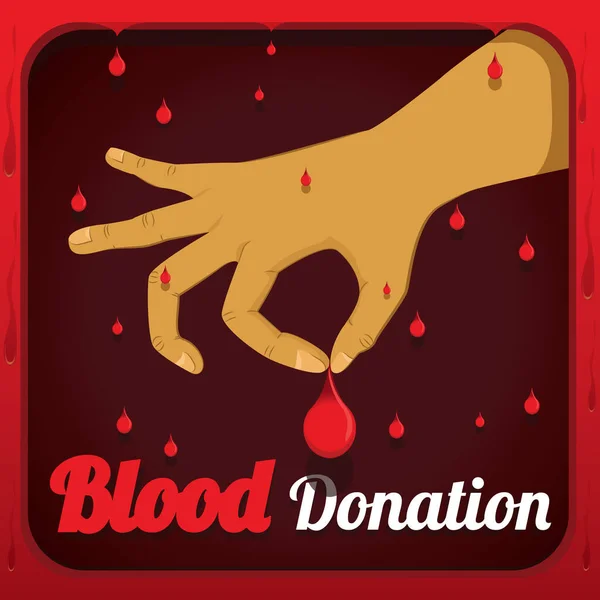 Ícone Plano Doação Sangue Ilustração Vetorial — Vetor de Stock