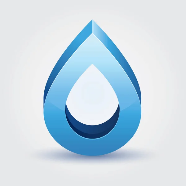 Icono Gota Agua Sobre Fondo Azul — Vector de stock