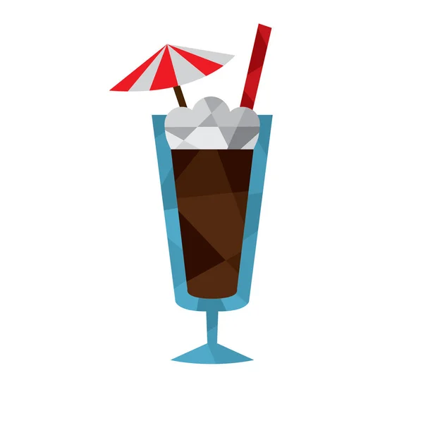 Cocktail Symbol Flache Darstellung Von Glas Mit Eisvektorsymbolen Für Das — Stockvektor