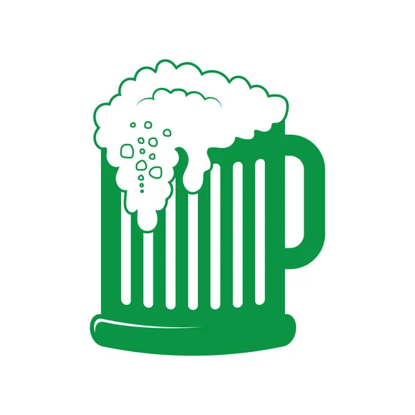 Cerveza Taza Diseño Vector Ilustración — Vector de stock