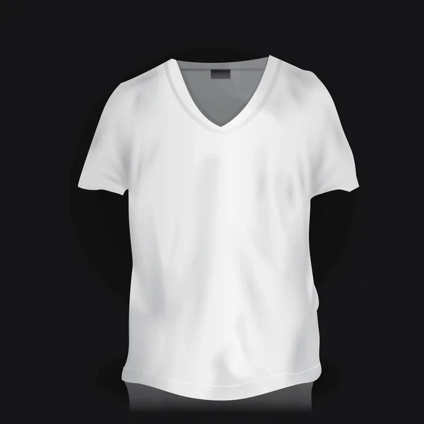 Blanco Wit Shirt Zwarte Achtergrond — Stockvector