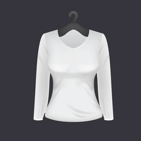Modelo Shirt Preto Para Roupas Femininas Ilustração Vetorial — Vetor de Stock