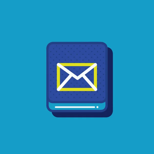 Icône Enveloppe Sur Fond Bleu — Image vectorielle