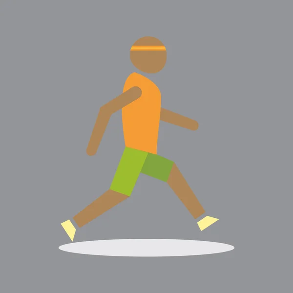 Hombre Corriendo Icono Plano Ilustración Vectorial — Vector de stock