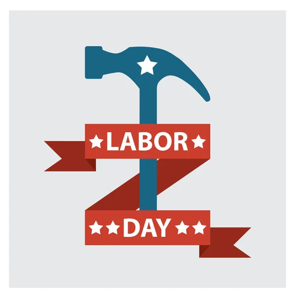 Labor Day Label Icône Plate Illustration Vectorielle — Image vectorielle
