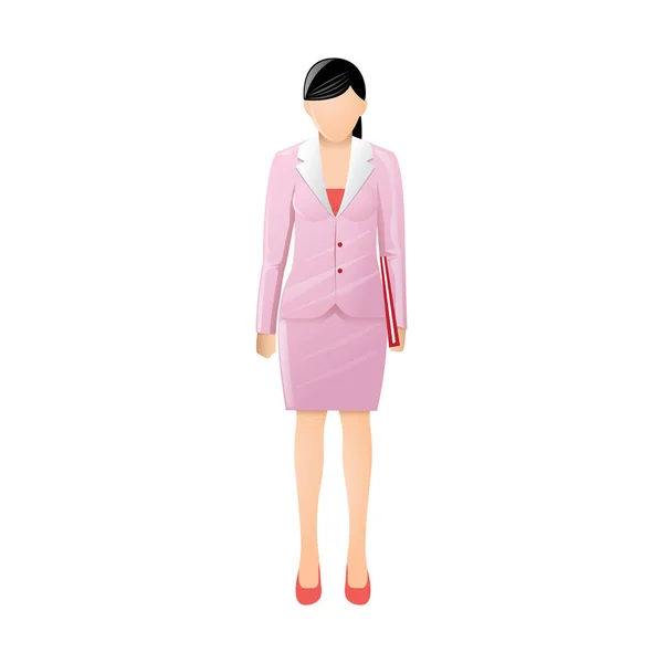 Illustration Vectorielle Femme Robe Rose — Image vectorielle