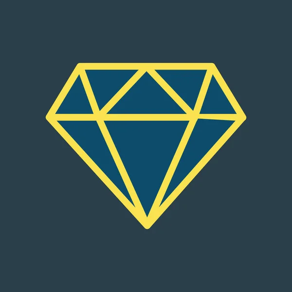 Diamant Flaches Symbol Vektorabbildung — Stockvektor