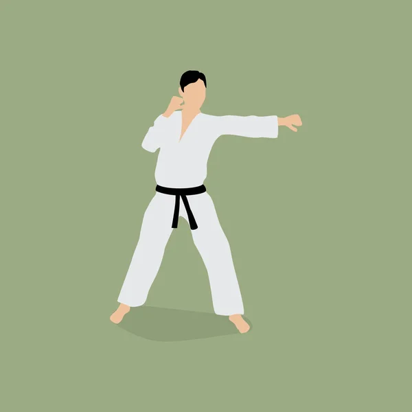 Karate Harcos Vektor Illusztráció — Stock Vector