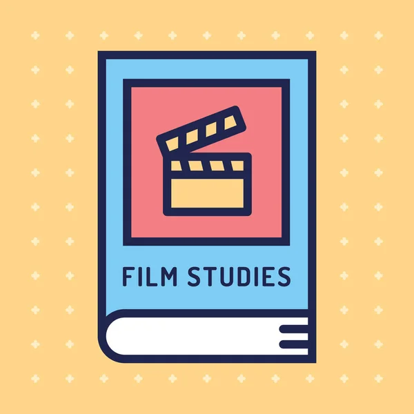 Filmstudies Tekstboek Gestileerde Vector Illustratie — Stockvector