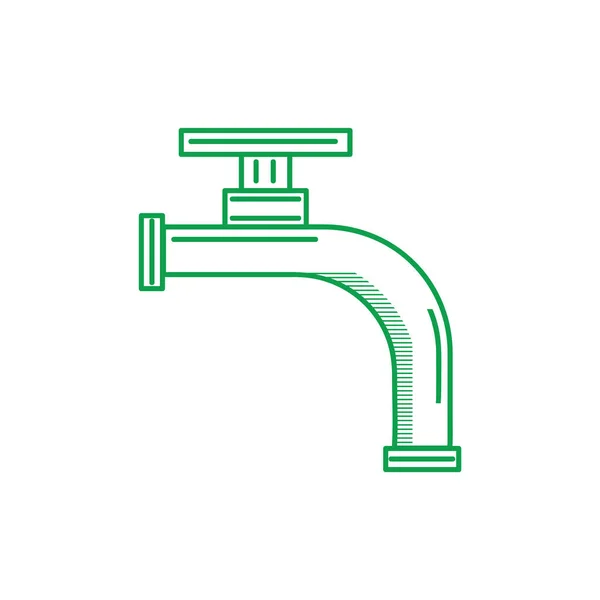 白地に孤立した蛇口のアイコンベクトル — ストックベクタ