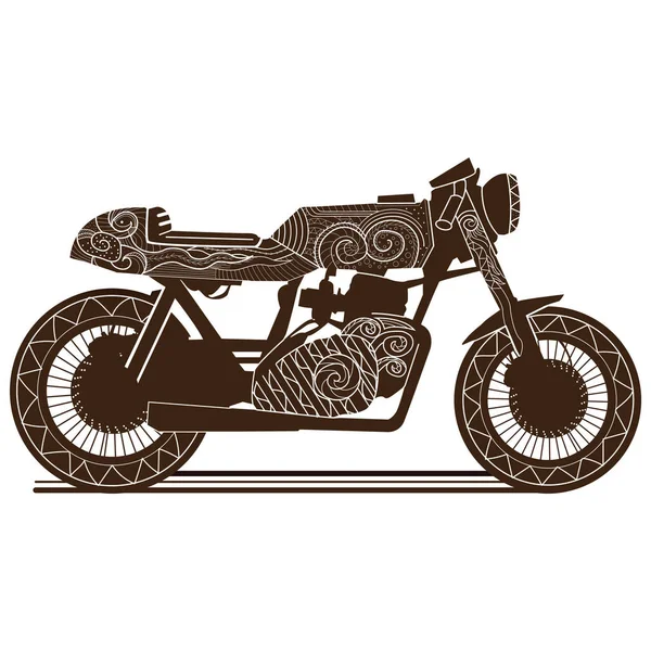 Illustrazione Del Vettore Del Motociclo Stile Retrò Vintage — Vettoriale Stock