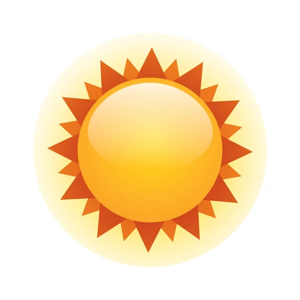 Zon Pictogram Platte Stijl Geïsoleerd Witte Achtergrond Vector Illustratie — Stockvector