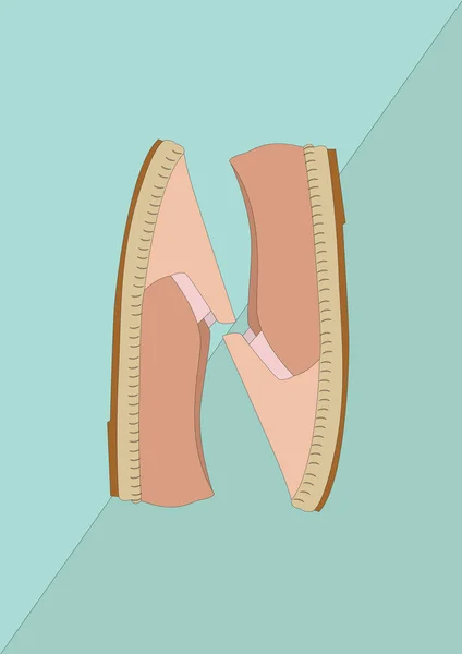 Schoenen Gestileerde Vector Illustratie — Stockvector