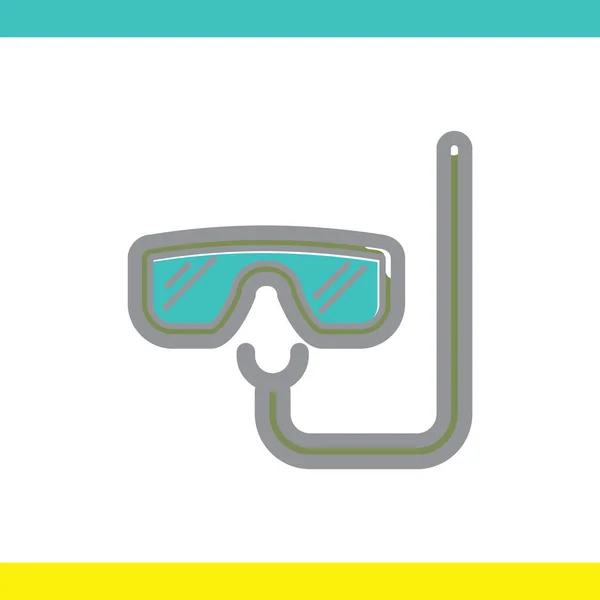 Máscara Icono Snorkel Símbolo Buceo Ilustración Vectorial — Vector de stock