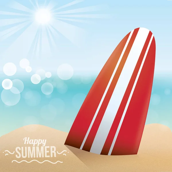 Векторна Ілюстрація Літнього Святкового Фону Пляжним Ячем Сонцем — стоковий вектор