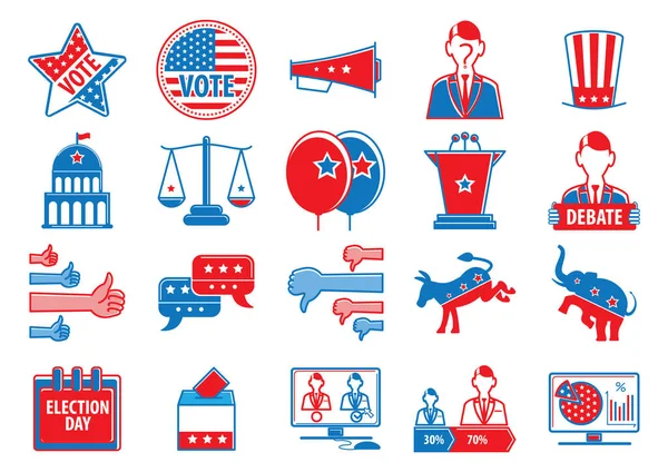 Conjunto Iconos Los Estados Unidos América — Vector de stock