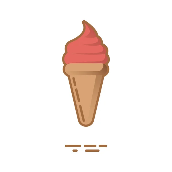 冰淇淋锥形 彩色矢量图解 — 图库矢量图片