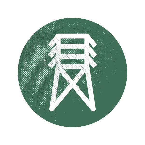 Płaska Ikona Słupa Elektrycznego Ilustracja Wektora — Wektor stockowy