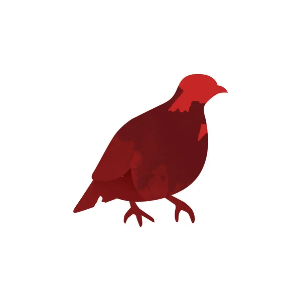 Icono Pájaro Color Rojo Aislado Sobre Fondo Blanco Ilustración Vectorial — Archivo Imágenes Vectoriales