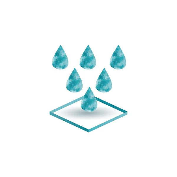白色背景上的蓝色水滴 — 图库矢量图片