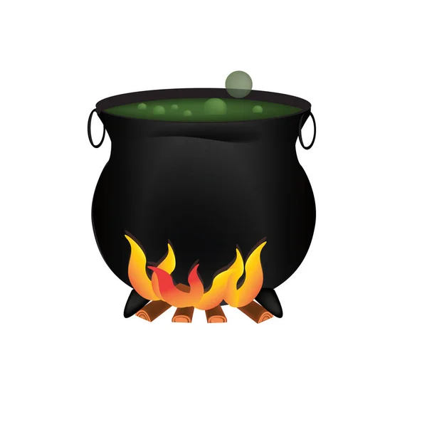 Cauldron Flat Icon Vector Illustration — Stock Vector
