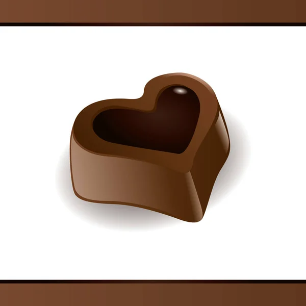 Chocolate Corazón Forma Icono Vector Ilustración — Vector de stock