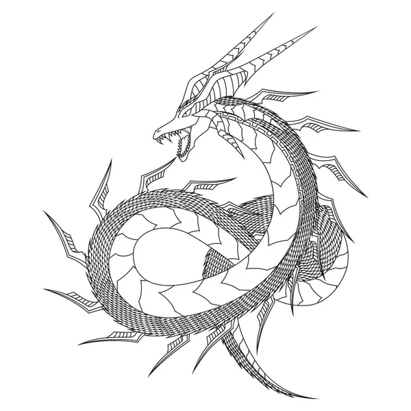 Illustration Vectorielle Stylisée Dragon — Image vectorielle