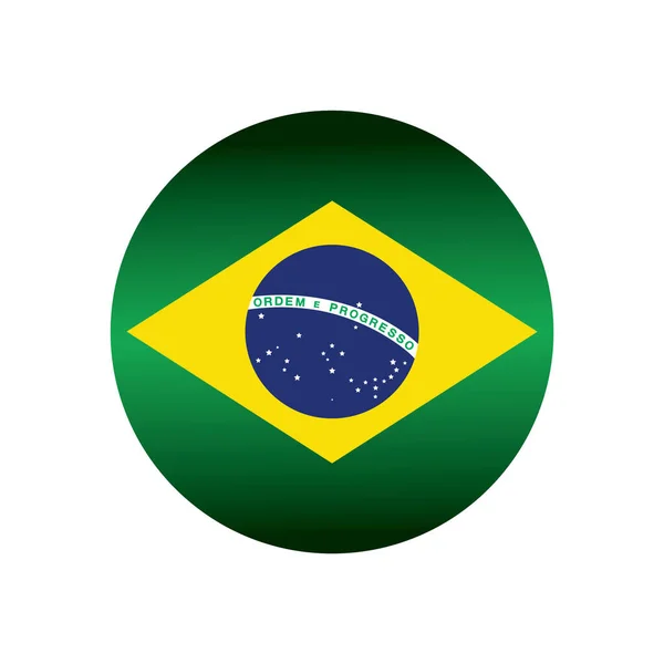 Флаг Бразилии Кругу Векторная Иллюстрация — стоковый вектор