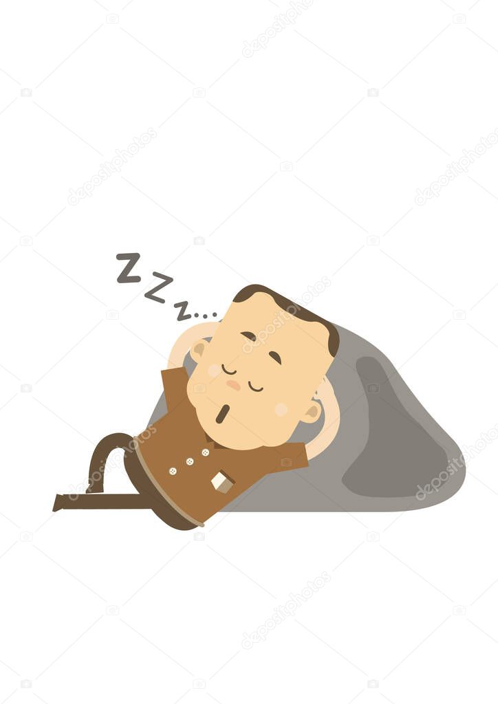 Man sleeping flat icon, vector illustration