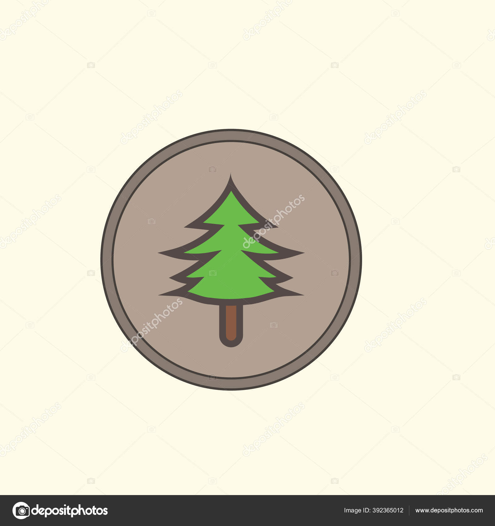 Gambar Gambar Vektor Ikon Pohon Pinus Stok Vektor C Captainvector 392365012