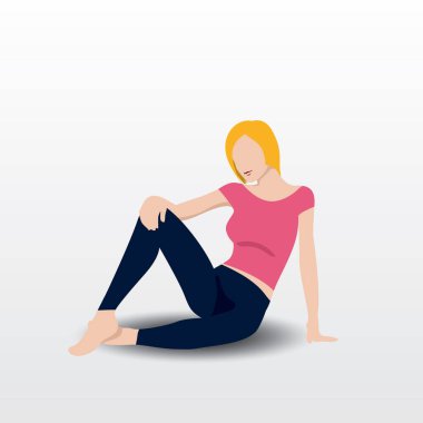 Yoga yapan bir kadının vektör çizimi