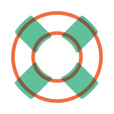 Yaşam şamandırası düz simge, vektör illüstrasyonu