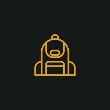 sırt çantası simgesi vektör illüstrasyonu