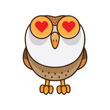 Baykuş düz simgesi, vektör illüstrasyonu