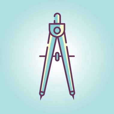 Geometri pusulası biçimlendirilmiş vektör resimlemesi