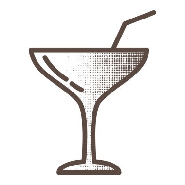 Bardakta kokteyl, vektör illüstrasyonu