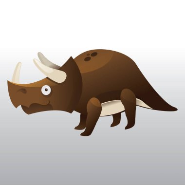 Triceratops düz simgesi, vektör illüstrasyonu