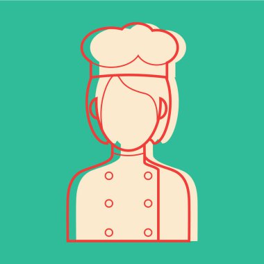 Bayan şef tasviri vektör çizimi