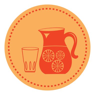 sürahi ve cam, tasarım vektör çizimi