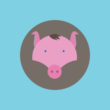 Domuz ikonu. vektör illüstrasyonu