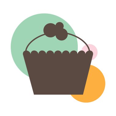 Lezzetli pasta simgesi, vektör illüstrasyonu