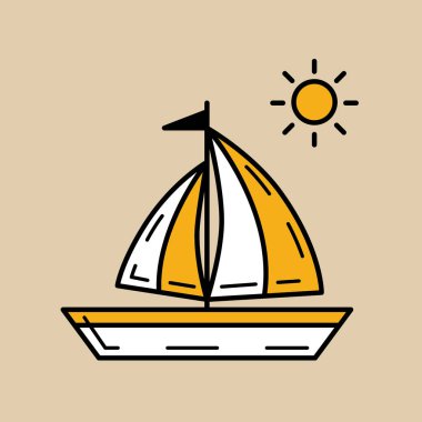 Yelkenlinin vektör çizimi