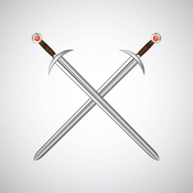 Çapraz kılıçlar düz simge, vektör illüstrasyonu