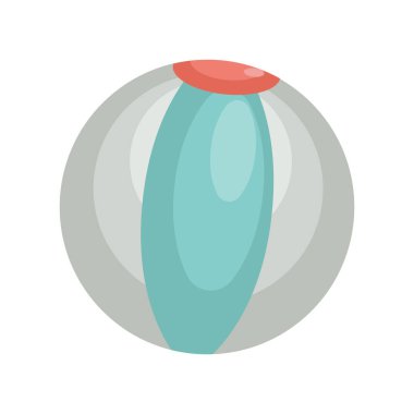 Plaj topu düz simgesi, vektör illüstrasyonu