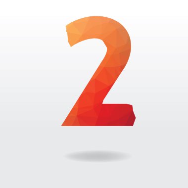 2 numara, vektör illüstrasyonu