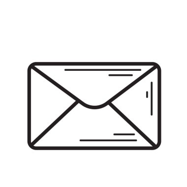 Zarf düz simgesi, vektör illüstrasyonu